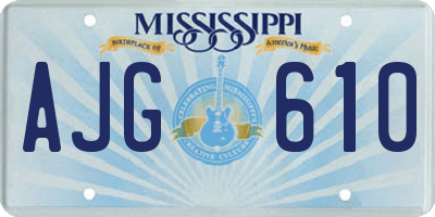 MS license plate AJG610