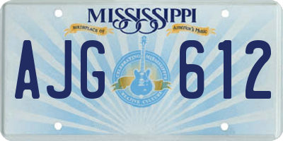 MS license plate AJG612