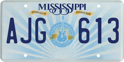 MS license plate AJG613