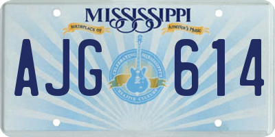 MS license plate AJG614
