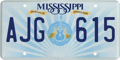 MS license plate AJG615