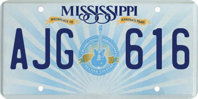 MS license plate AJG616