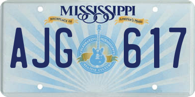 MS license plate AJG617