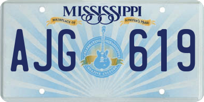 MS license plate AJG619