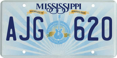MS license plate AJG620
