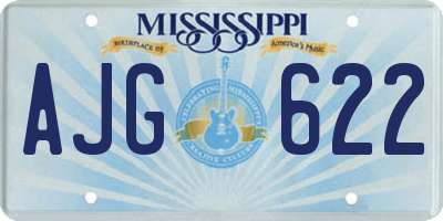 MS license plate AJG622