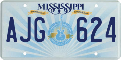 MS license plate AJG624