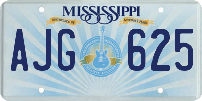 MS license plate AJG625