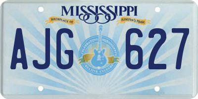 MS license plate AJG627