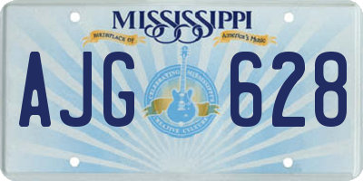 MS license plate AJG628