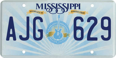 MS license plate AJG629