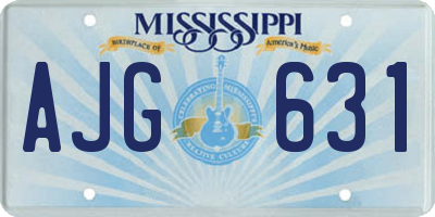 MS license plate AJG631