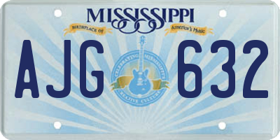 MS license plate AJG632