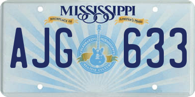 MS license plate AJG633
