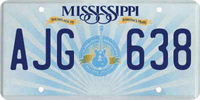 MS license plate AJG638