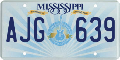 MS license plate AJG639
