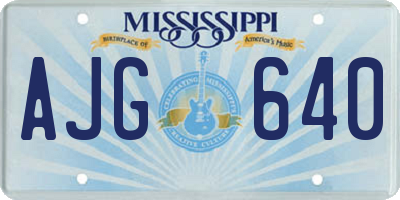 MS license plate AJG640
