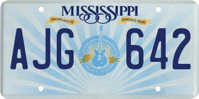 MS license plate AJG642