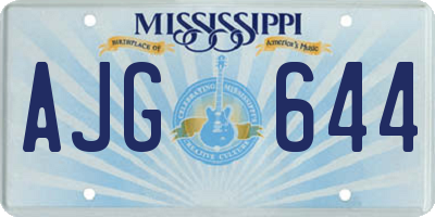 MS license plate AJG644