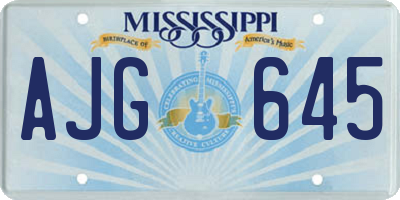 MS license plate AJG645