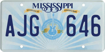 MS license plate AJG646