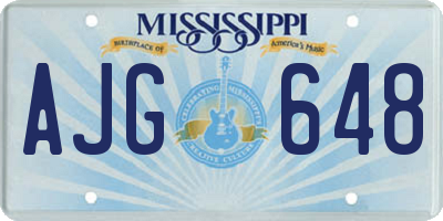 MS license plate AJG648