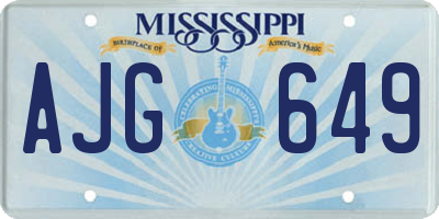 MS license plate AJG649