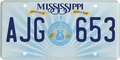 MS license plate AJG653