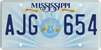 MS license plate AJG654