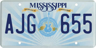 MS license plate AJG655