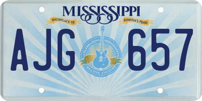 MS license plate AJG657