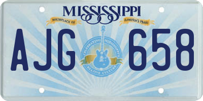 MS license plate AJG658