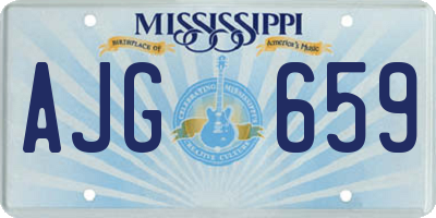 MS license plate AJG659