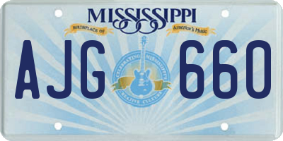 MS license plate AJG660