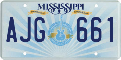MS license plate AJG661