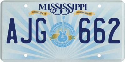 MS license plate AJG662