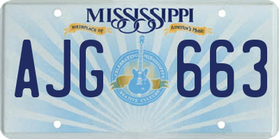 MS license plate AJG663