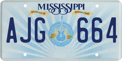 MS license plate AJG664