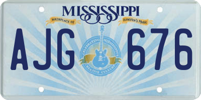 MS license plate AJG676