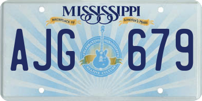 MS license plate AJG679