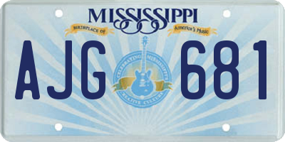 MS license plate AJG681