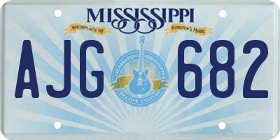 MS license plate AJG682