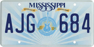 MS license plate AJG684