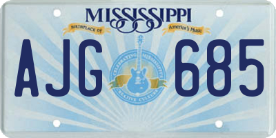 MS license plate AJG685