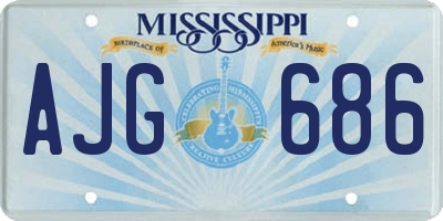 MS license plate AJG686