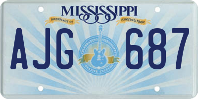 MS license plate AJG687