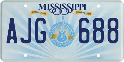 MS license plate AJG688