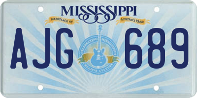 MS license plate AJG689