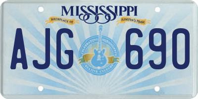 MS license plate AJG690