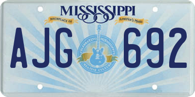 MS license plate AJG692